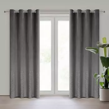 Штора АРИАДНА темно-синий морской 140х250 см люверсы штора на люверсах Eurofirany, серый