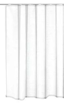 Штора белая с рюшами на ленте 300х245 см шелковисто-глянцевая полупрозрачная штора очень широкая Haus und Deko, белый