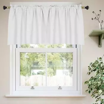 Штора-бистро, панельные шторы в стиле бохо, кухонные шторы с кисточками, карман для штанги, гостиная, 1 шт., штора в стиле кантри (белая 150 х 60 см) easy home, белый