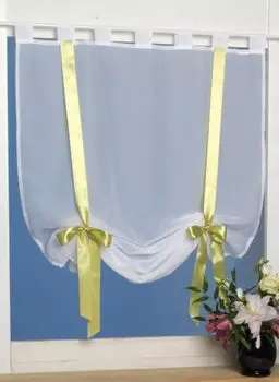 Штора бистро с петлями ок. 150х45 см. Выбор: Черный - цветы. Haus und Deko, белый