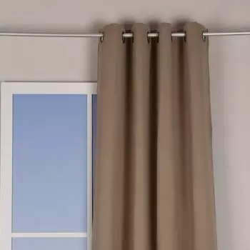 Штора блэкаут с металлическими люверсами 270 х 245 см коричневая Stof, бежевый