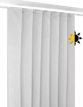 Штора блэкаут с рюшной лентой U-образная, штора блэкаут непрозрачная затемнение, размер и цвет на выбор (светло-серый ширина 140 см. Высота 225 см) Beautex