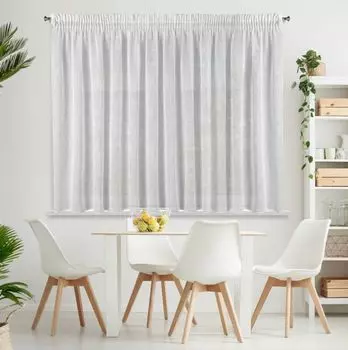 Штора блэкаут с рюшовой лентой U-образная, штора блэкаут непрозрачная затемнение, размер и цвет на выбор (бордо ширина 140 см. высота 145 см) Eurofirany, белый