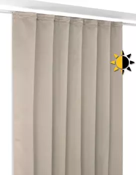 Штора блэкаут с рюшовой тесьмой U-образная полоса, штора блэкаут непрозрачная затемнение, размер и цвет на выбор (светло-коричневый ширина 300 см. Высота 245 см) Beautex