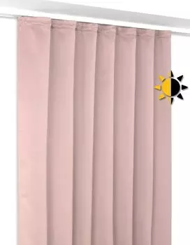 Штора блэкаут с рюшовой тесьмой U-образная полоса, штора блэкаут непрозрачная затемнение, размер и цвет на выбор (старый розовый ширина 300 см. Высота 245 см) Beautex