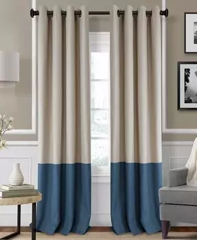 Штора Braiden Blackout с цветными блоками, 52 x 84 дюйма Elrene, синий