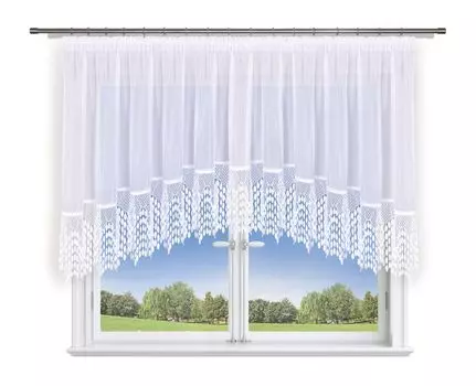 Штора DINA бело-фиолетовая 140х270 см, рюши, лента, кулиска, кулиска FirankoMania