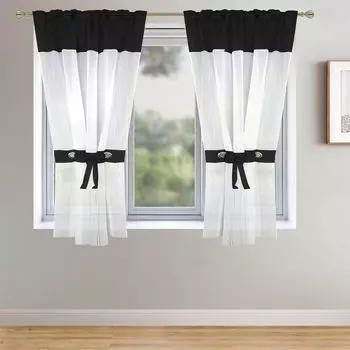 Штора Disney Minnie & Mickey готовая штора 140 х 175 см непрозрачная Drapella, черный