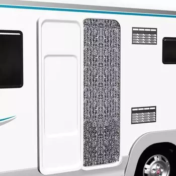 Штора для защиты от насекомых Duolm коричнево-бежевая 56x185 см синель, белый