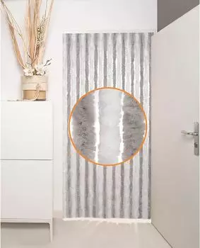 Штора для защиты от насекомых, флисовая штора, дверная штора, 100 х 220 см, защита от мух синели, коричневый/бежевый Defactoshop