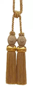 Штора двойная с кисточкой Decopro Baroque, золотой