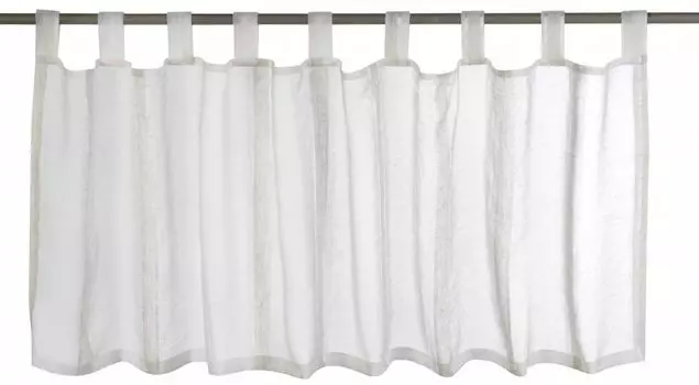 Штора Elbersdrucke Bistro с петлями Casa 09 бежевая прозрачная 48x140 см штора для кухонного окна, приватная панель, бежевый