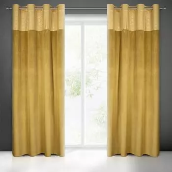 Штора ELEN бежевый шампанское 140х250 см люверсы штора на люверсах Eurofirany, желтый