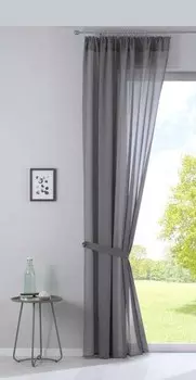 Штора Gardinenbox »Nizza« Baumwolle-Voile, 135x254x1 см, серый