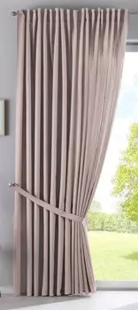 Штора Gardinenboxe Cationic Seidenmatt Landhaus, 140x250x1 см, серо-коричневый