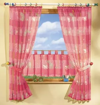 Штора Gardinenboxnset mit Tieren fr Kinder, 120x175x1 см, розовый