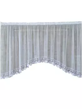 Штора готовая 300х150, вуаль белая, цветок гипюра 15см. FirankoMania