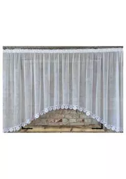 Штора готовая 500х120, вуаль белая, цветок гипюра 15см. FirankoMania