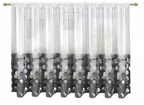 ШТОРА Готовая вуаль НИДЕРЛАНДЫ 145х160, лента, ЧЕРНАЯ Sonstige, серый