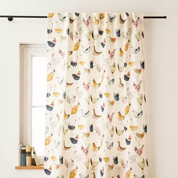 Штора Harriet Vintage Chickens 245см или желаемого размера КРАСИВАЯ ЖИЗНЬ. Подвесные петельки Schner-Leben