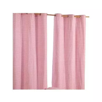 Штора Homescapesn mit sen Gingham im 2 шт, 137x228x228 см цвет rosa/wei