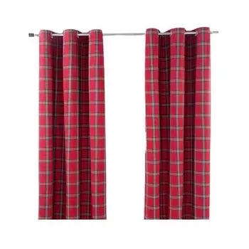 Штора Homescapesn mit sen Schottenmuster 2 шт, 137x182x182 см цвет rot/wei/grn