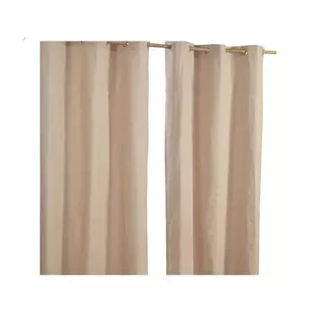 Штора Homescapesn mit sen unifarben 2 шт, 117x137x137 см, бежевый