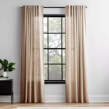 Штора HOOMstylen Halbtransparant Kruselband, 1x270x140 см, бежевый