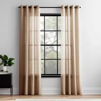 Штора HOOMstylen Halbtransparant mit sen, 1x270x140 см, бежевый