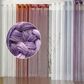 Штора из нитей heimtexland , штору из ниток можно обрезать по размеру, люверсы, перегородку, занавеску для защиты от насекомых, тип шторы для двери 123, розово-сиреневый градиент, В x Ш 160 x 148 см