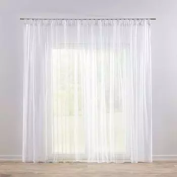 Штора ЭРИС бежевая 135х270 см с рюшами на ленте Dekoria, белый