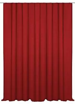 Штора кремовая 140х245 см, люверсы, непрозрачная структура, имитация льна, однотонная штора Haus und Deko, красный
