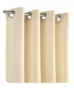 Штора кремовая с люверсами, прозрачная вуаль, декоративная штора, однотонная прозрачная штора ок. 140х245 см. Haus und Deko, бежевый