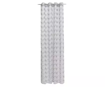 Штора ЛЕНА белая серебряная 350х250 см люверсы штора на люверсах Gzze, серый