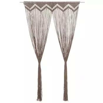 Штора макраме антрацит 140х240 см хлопок KAMELUN, серо-коричневый
