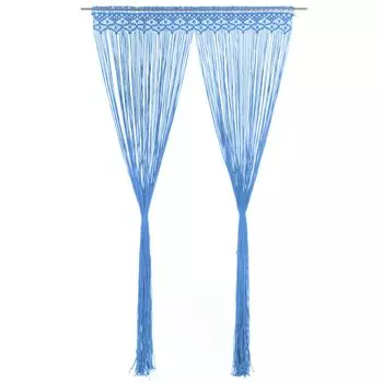Штора макраме синяя 140х240 см хлопок DKD HOME DECOR, синий