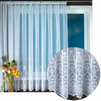 Штора Марбург на универсальной ленте, размер: 300х245см, дизайн: Felicitas Arsvita, белый