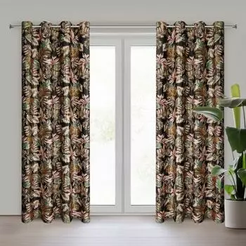 Штора MAURA белая FIO 140х250 см люверсы штора на люверсах Eurofirany, черный