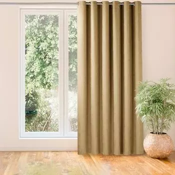 Штора Милана из синели с подвесными серебряными люверсами - Непрозрачная штора с люверсами 140 x 175 см (Ш x В), Розовый HOMEDE, светло-коричневый