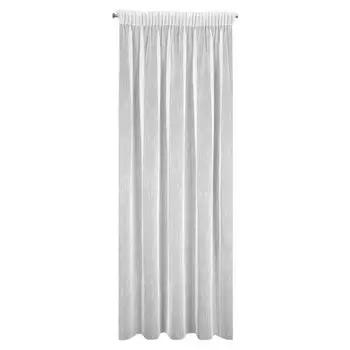 Штора My Style со скрытыми петлями однотонная льняная структура белая 140х255см Eurofirany, белый