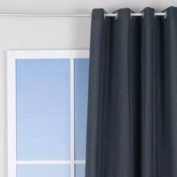 Штора на люверсах Brilliant льняная однотонная синяя 140х245см Textilhof Witte, серый