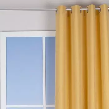 Штора на люверсах Brilliant льняная однотонная песочная 140х245см Textilhof Witte, желтый