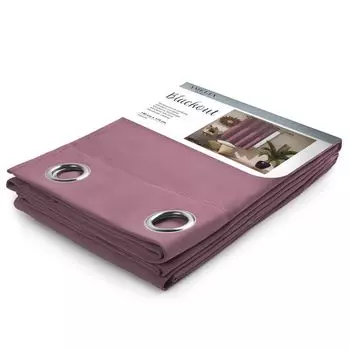 Штора на люверсах, непрозрачная штора блэкаут 140 х 245 см - горчичный texpot, розовый