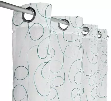 Штора непрозрачная, цветной градиентный шарф с люверсами, штора из микросатина, микрофибра полупрозрачная, 245x140, бирюзовый, 20425 Haus und Deko