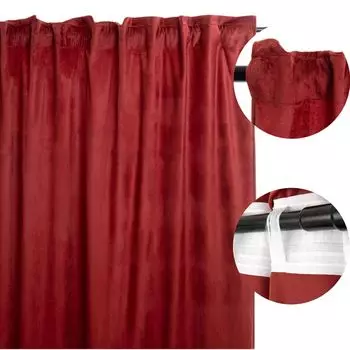 Штора ПАТТИ каштановый бархат 140х250 см HOMLA