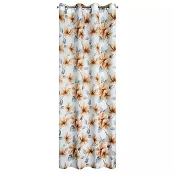Штора-петля "Гавайи" полупрозрачная серого цвета 140см х 235см Eurofirany, белый