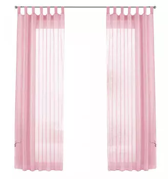 Штора-петля набор вуалей 2 шт светло-розовый Gardinenbox, розовый