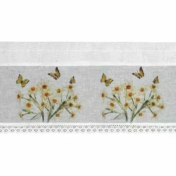 Штора-петля со потайными петлями 140х245 см кремовый/ягода (Монреаль) MODERNHOME, белый