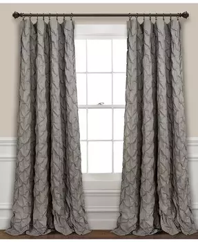 Штора Ravello Pintuck размером 52 x 84 дюйма Lush Dcor, серый