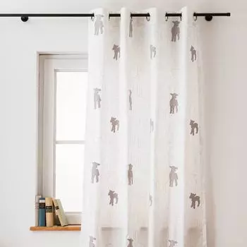 Штора с имитацией рафии с петлей, размер: 90х110см, цвет: желтый Schner-Leben, белый